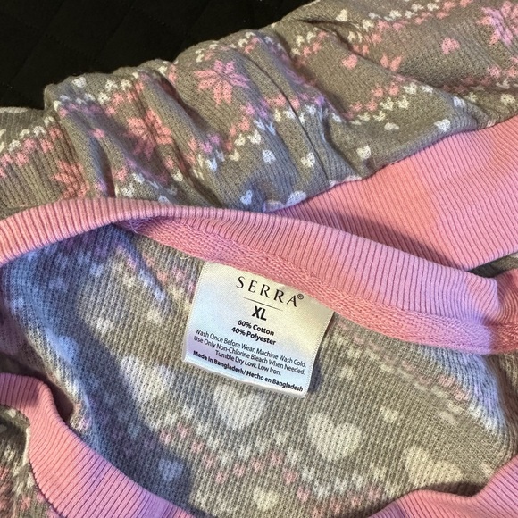 Serra womens Pajama Set in Gray and Pink - Picture 3 of 5